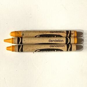 Crayola Crayon (3) Dandelion Retired USED Vintage Binney & Smith Single Crayon